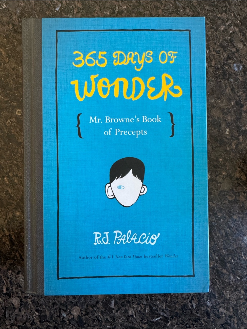 365 Days of Wonder by R.J. Palacio - Teal & Yellow Hardcover Book